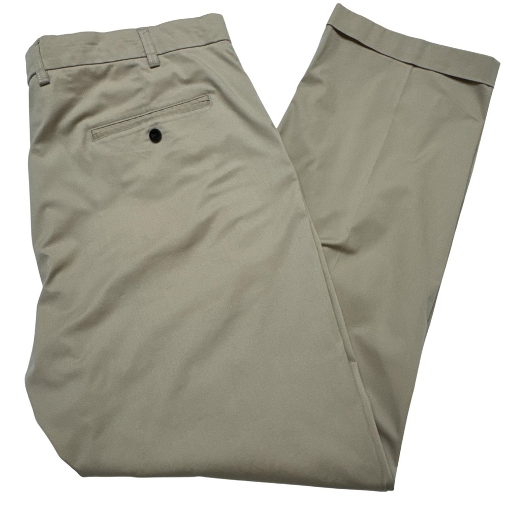 Orvis Pants Mens 42x31 Beige Stretch Chino Flat Front Straight Office Casual